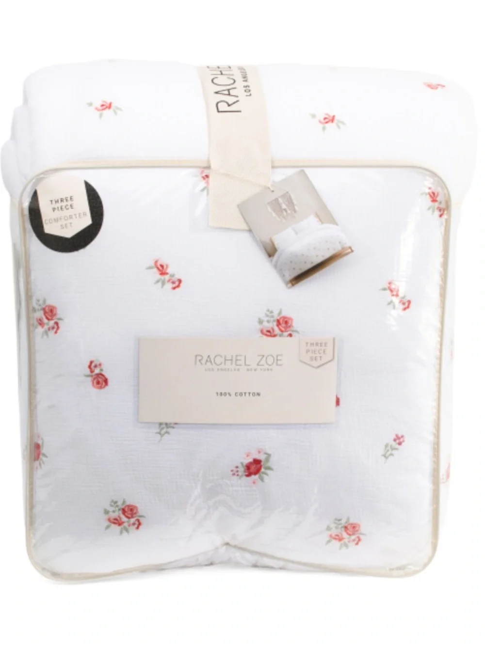 Rachel Zoe White Floral Cotton Comforter Set